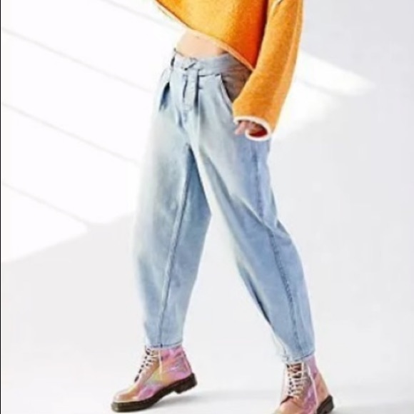 Free People Paloma slouchy belted retro jeans NEW - Picture 3 of 12
